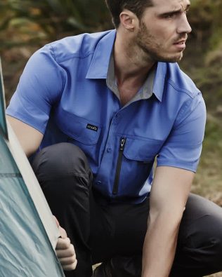 Custom Syzmik Mens Outdoor Short Sleeve Shirt FA-ZW465