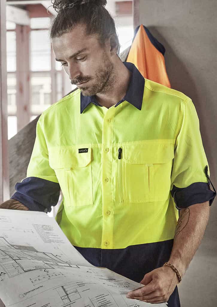 Mens Hi Vis Outdoor Long Sleeve Shirt