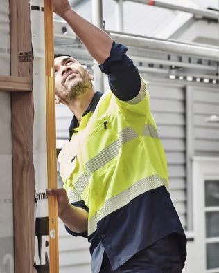 Custom Syzmik Mens Hi Vis Outdoor Segmented Tape Long Sleeve Shirt FA-ZW470