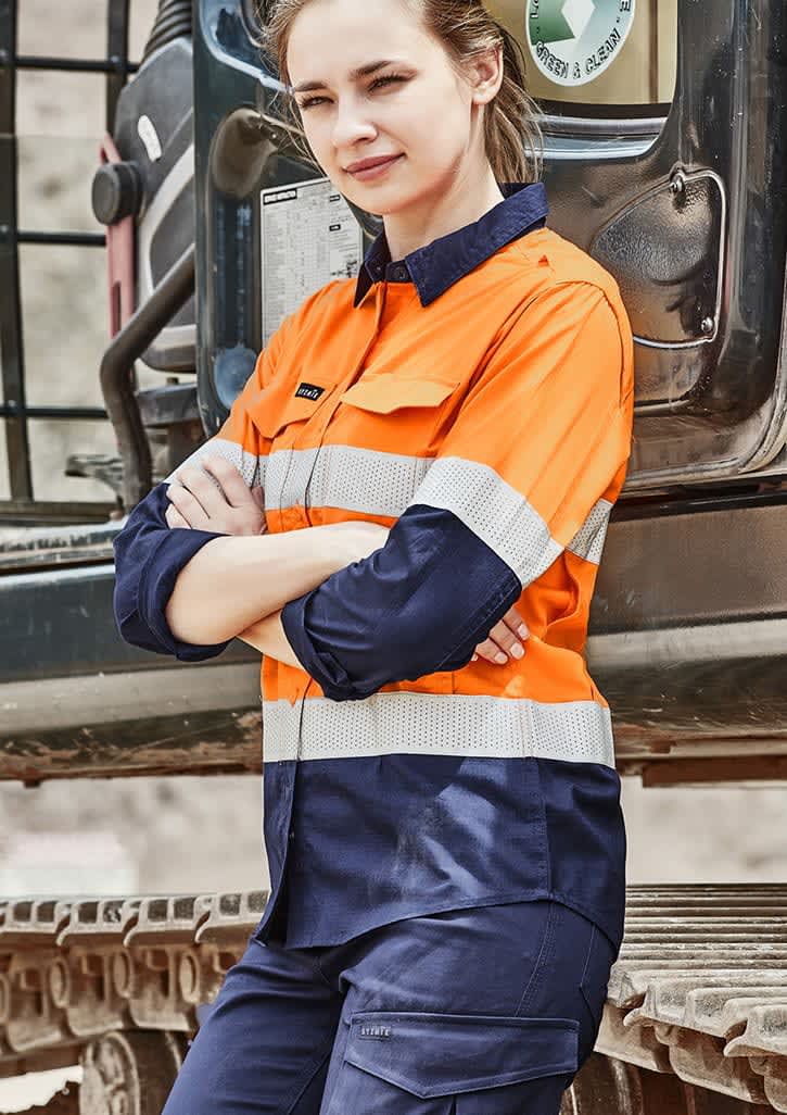 Womens Rugged Cooling Hi Vis Taped Long Sleeve Shirt FA-ZW720