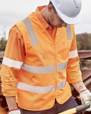 Custom Syzmik Unisex Hi Vis VIC Rail Zip Vest FA-ZV687