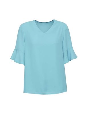 Custom Biz Corporates Womens Aria Fluted Sleeve Blouse FA-RB966LS