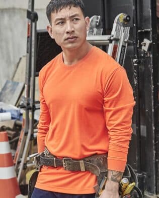 Custom Syzmik Mens Hi Vis Long Sleeve Tee FA-ZH390