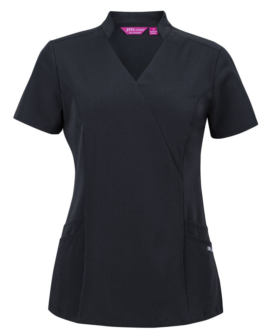 JB's LADIES NU MANDARIN COLLAR SCRUB TOP