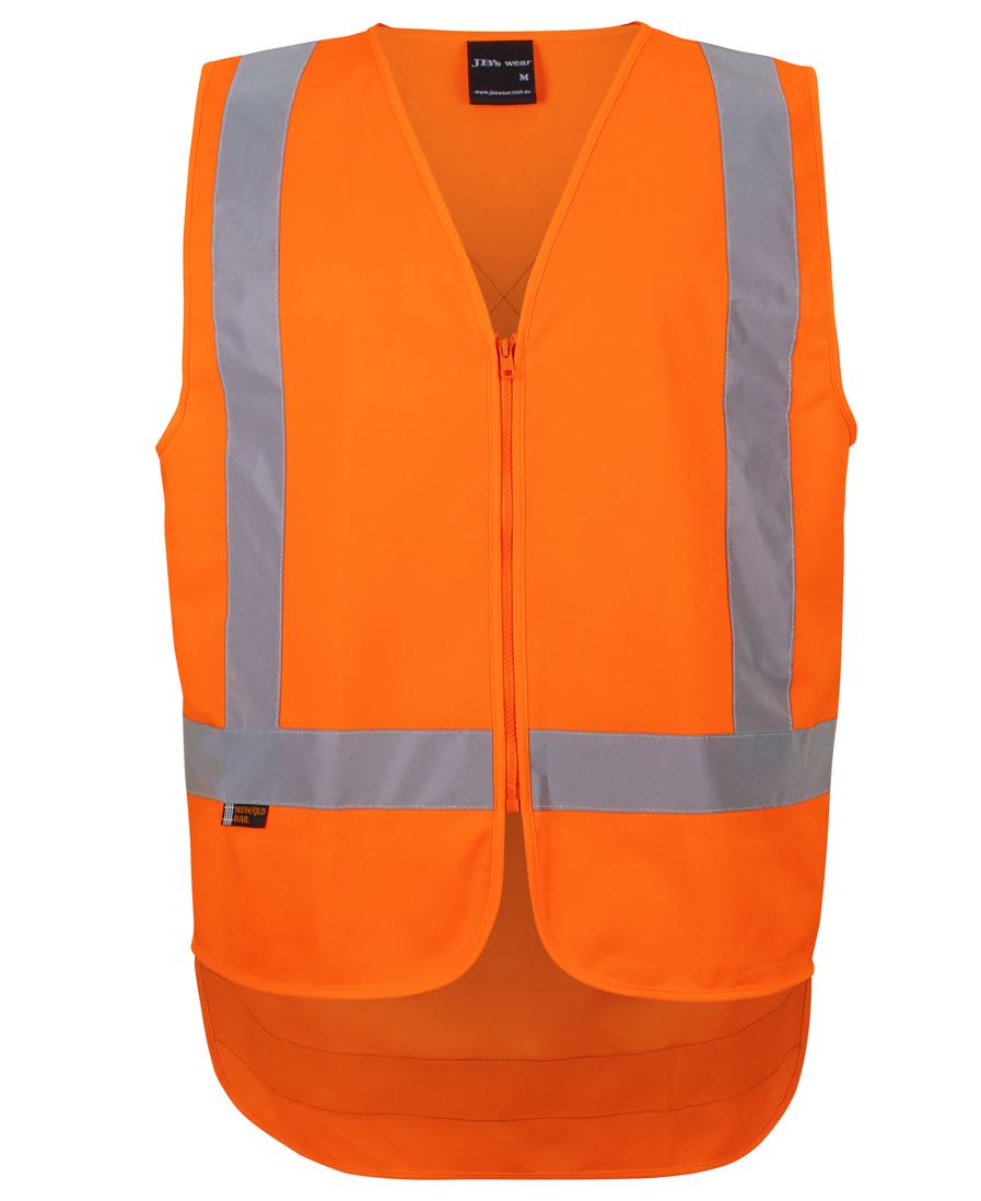 JB's NSW/QLD RAIL (D+N) ZIP X-BACK SAFETY VEST ORANGE -