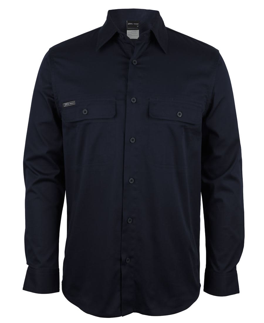 JB's L/S STRETCH WORK SHIRT NAVY -