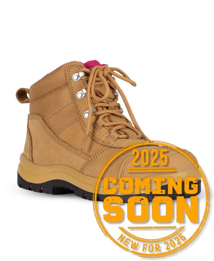 JB's LADIES ATRAX ZIP SAFETY BOOT WHEAT/PINK -