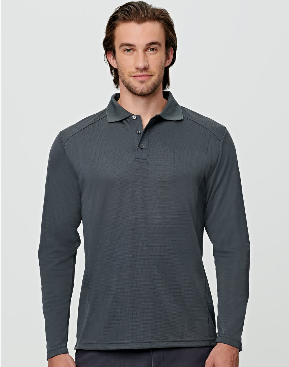 Men's Bamboo Charcoal L/s Polo Sh-ps89