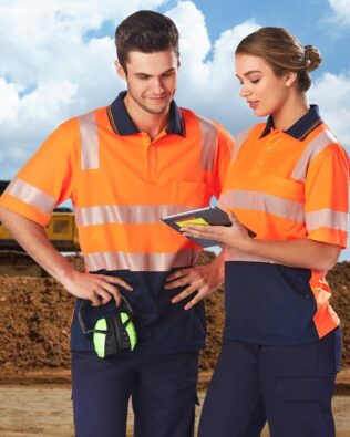 Shiny Biomotion Segmented Truedry S/S Safety Polo SH-SW73